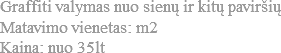 Graffiti valymas nuo sienų ir kitų paviršių Matavimo vienetas: m2
Kaina: nuo 35lt